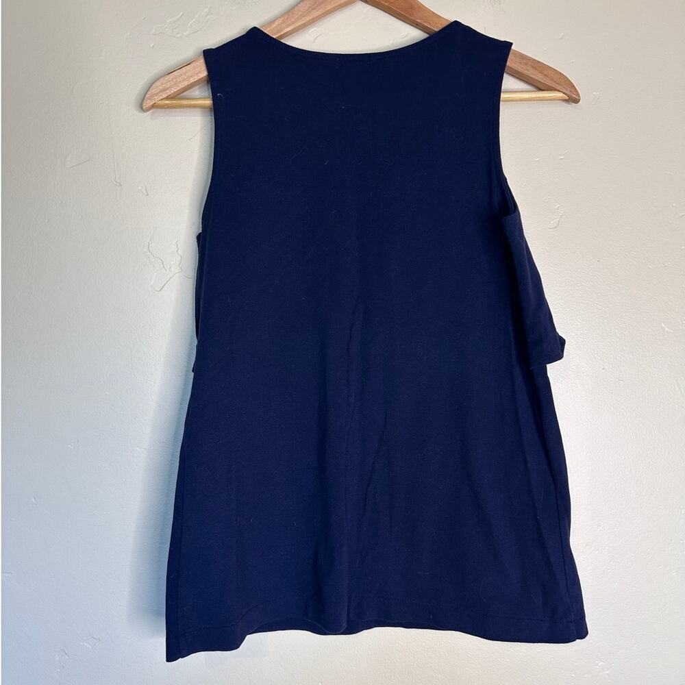 J. Crew F Navy Blue Tiered Cotton Tank - Picture 5 of 5